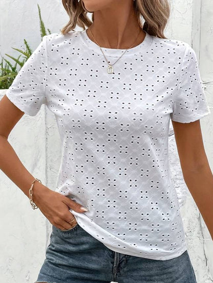 Women's Short-Sleeved White T-shirt | Ideal for Summer