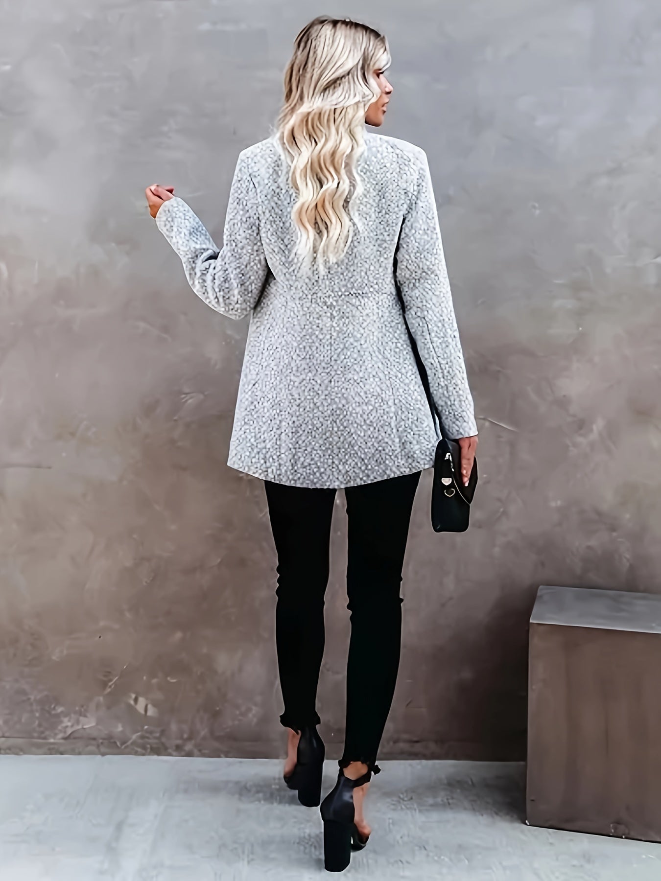 Women's Open-Front Business Blazer in Grey | For All Seasons